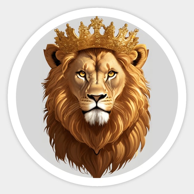 Regal Lion with Crown no.5 Sticker by Donperion